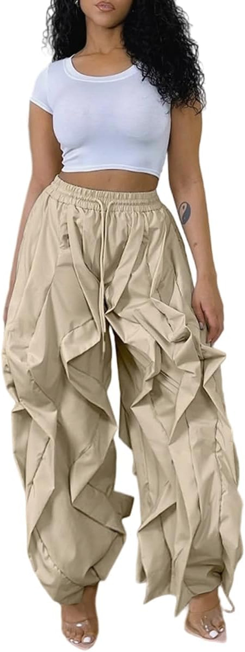 Women's Ruffle Cargo Jogger Pants