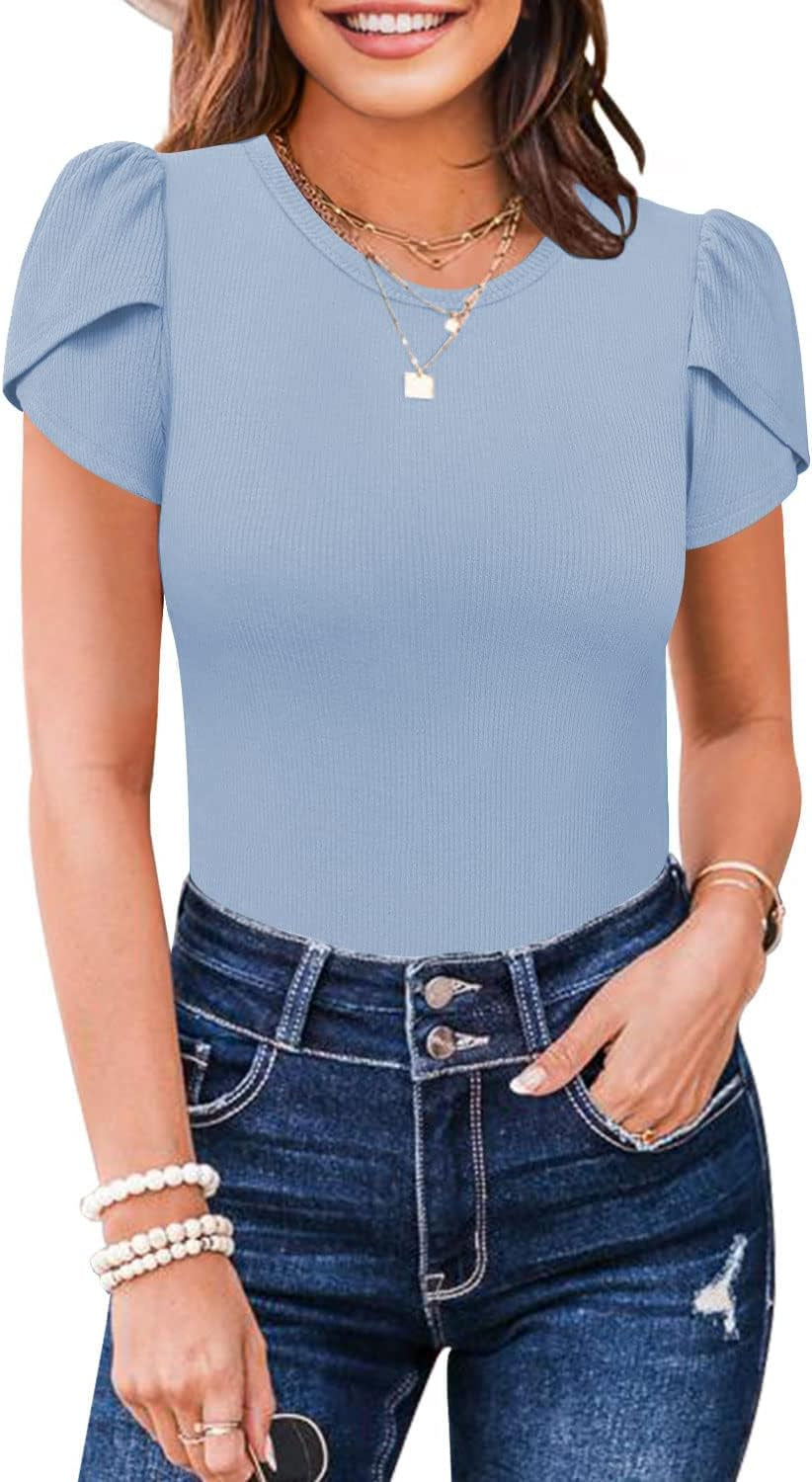Women's Ribbed Petal Sleeve Bodysuit