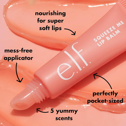 E.L.F. Squeeze Me Lip Balm - Hydrating Lip Balm with Sheer Color Tint, Infused with Hyaluronic Acid, Vegan & Cruelty-Free for Nourished Lips