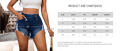 High Waisted Crossover Jean Shorts for Women – Ripped Raw Hem Denim Summer Shorts