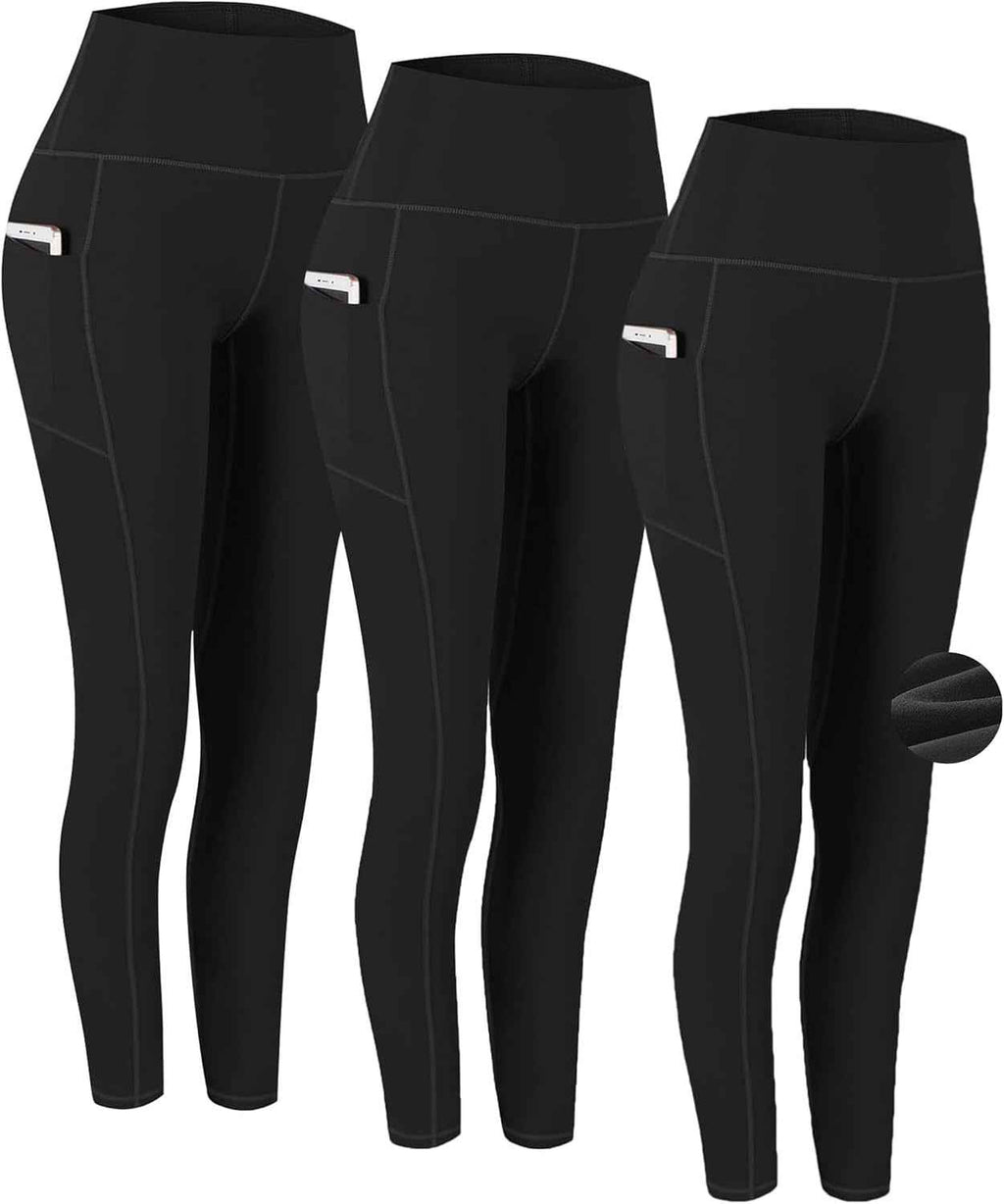 Fengbay 2 Pack High Waist Yoga Pants with Pockets - Tummy Control Workout Leggings for Women