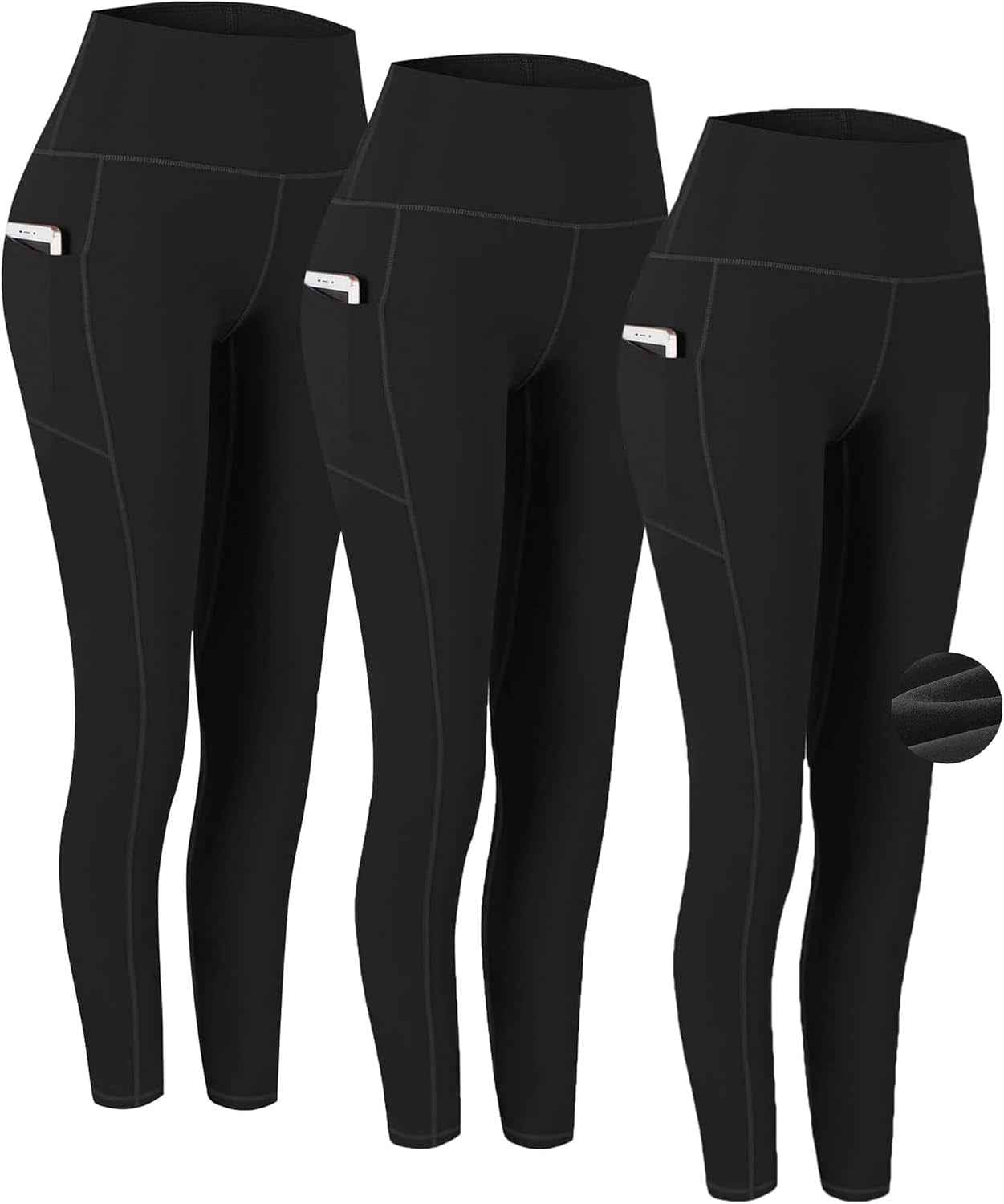 Fengbay 2 Pack High Waist Yoga Pants with Pockets - Tummy Control Workout Leggings for Women