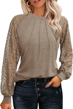 Womens Lace Short/Long Sleeve Top Dressy