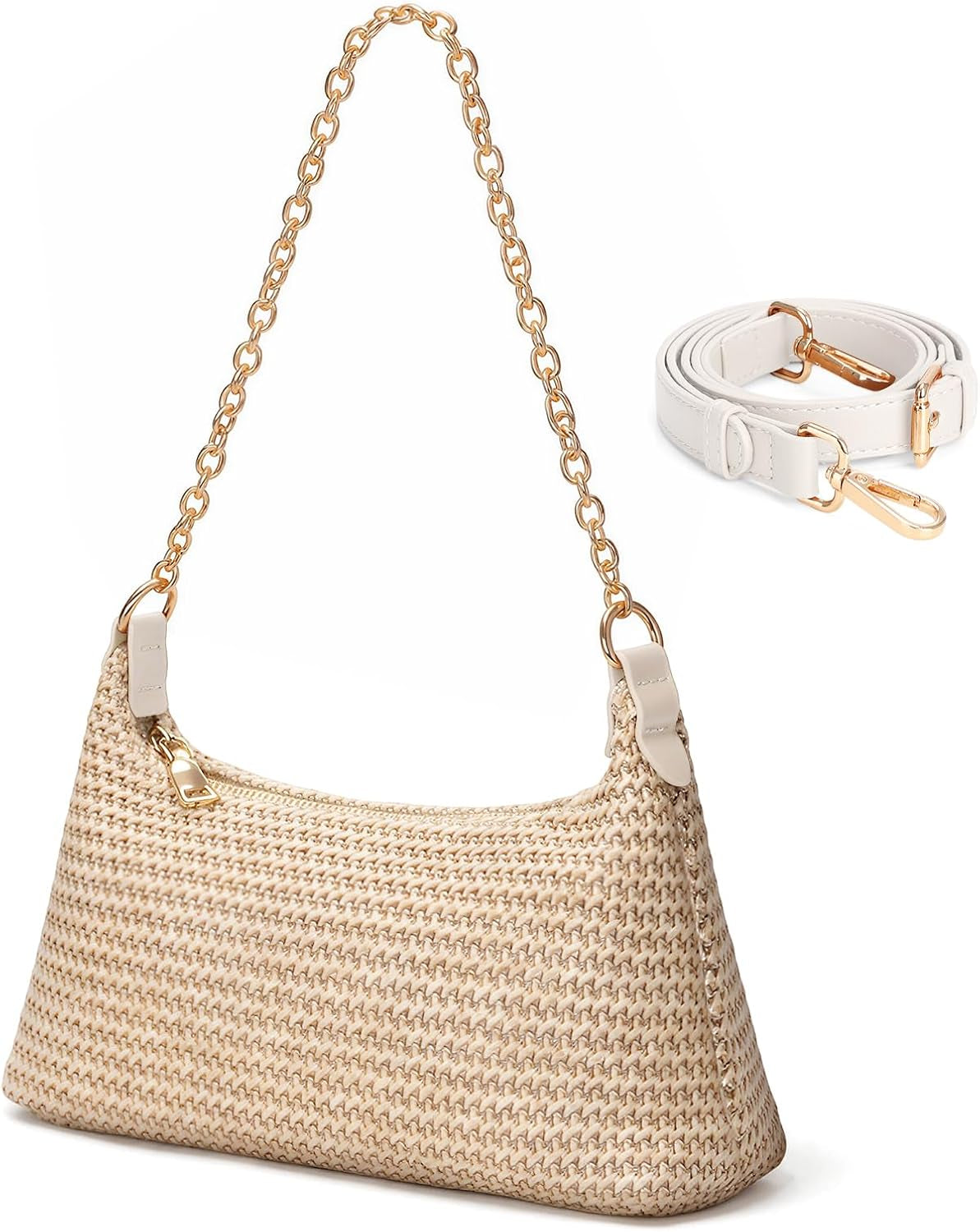 Stylish Crochet Straw Boho Shoulder Beach Bag for Effortless Summer Vibes