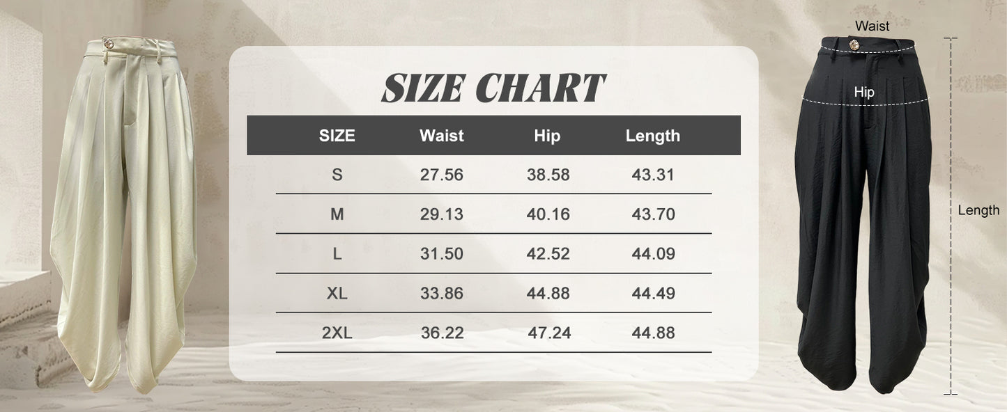 Women's High Waisted Wide Leg Dress Palazzo Pants 
