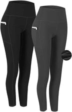 Fengbay 2 Pack High Waist Yoga Pants with Pockets - Tummy Control Workout Leggings for Women