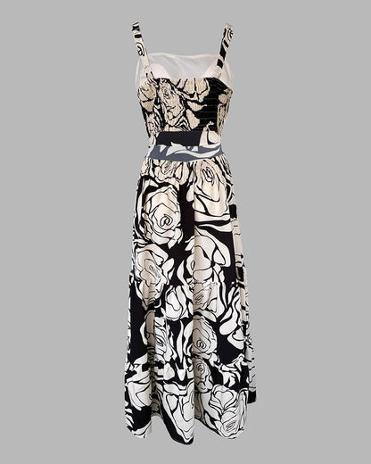 Effortlessly Elegant: Sleeveless Boho Square Neck Cut Out Maxi Dress in Classic Black