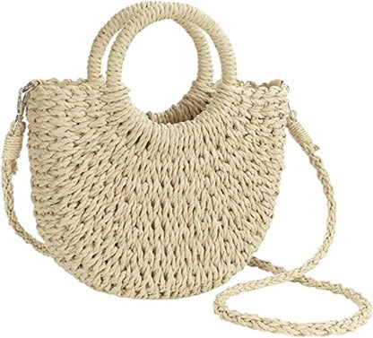 Chic JOLLQUE Straw Beach Bag - Stylish Mini Crochet Crossbody Purse for Women