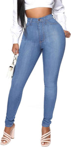 Women's Classic High Waisted Skinny Stretch Butt Lifting Jeans
