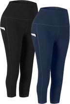 Fengbay 2 Pack High Waist Yoga Pants with Pockets - Tummy Control Workout Leggings for Women